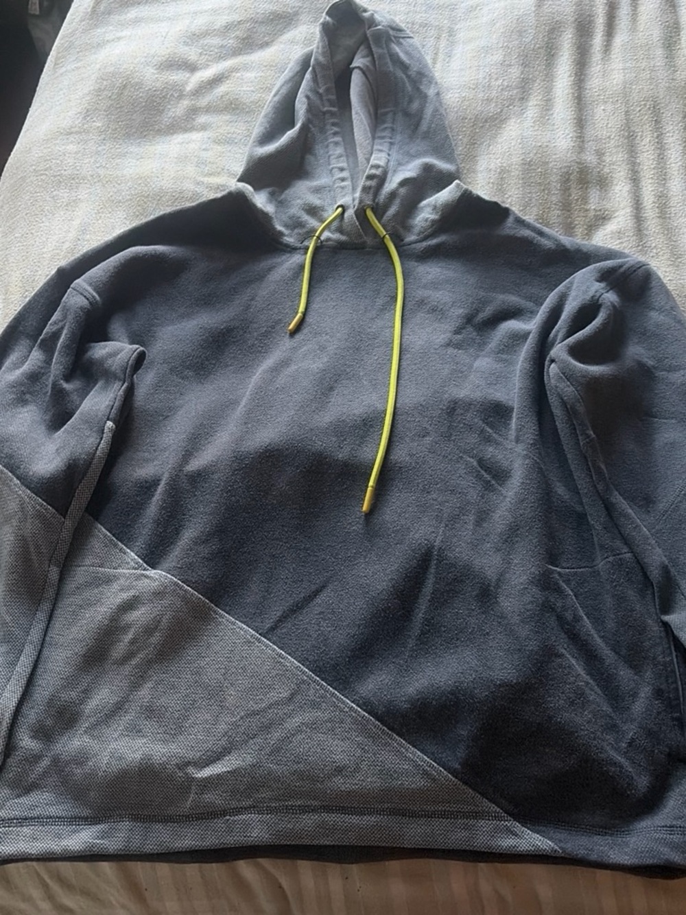 Hoka One One Gray and Neon Yellow Two-Tone Hoodie